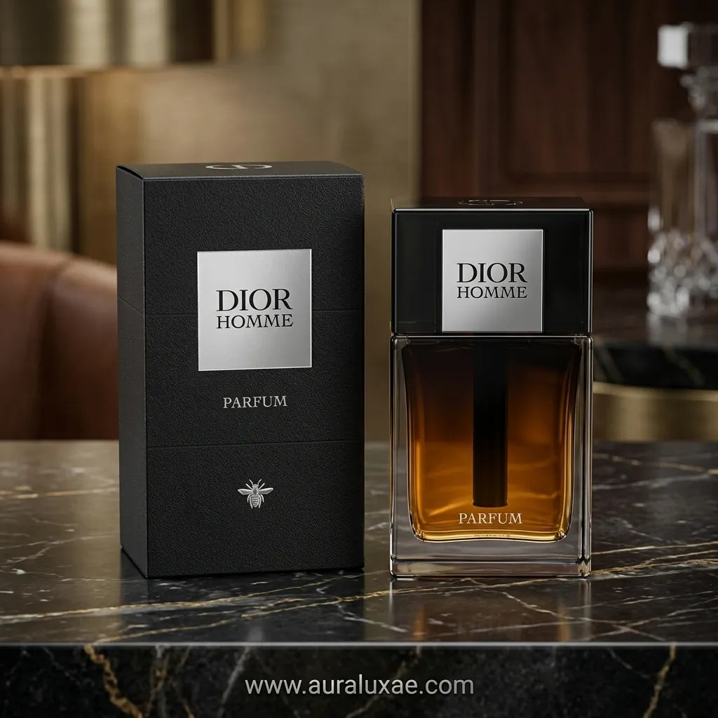 Dior Homme Parfum 100ml. UAE woody fragrance for men side view