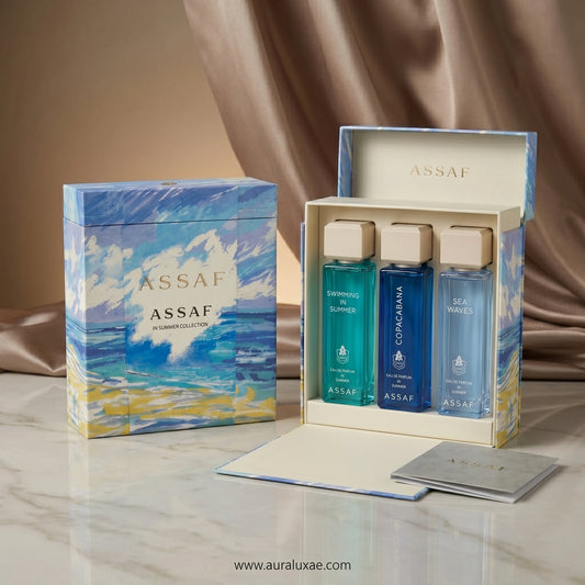 Assaf In Summer Collection 3x200ml UAE fresh aquatic and citrus unisex fragrances
