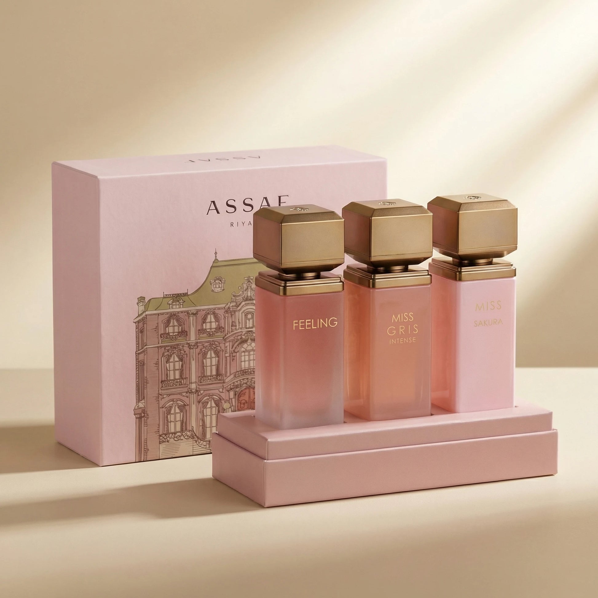 Assaf Riyadh Lady Collection 3 x 100ml Eau de Parfum gift set for women at Aura Luxe