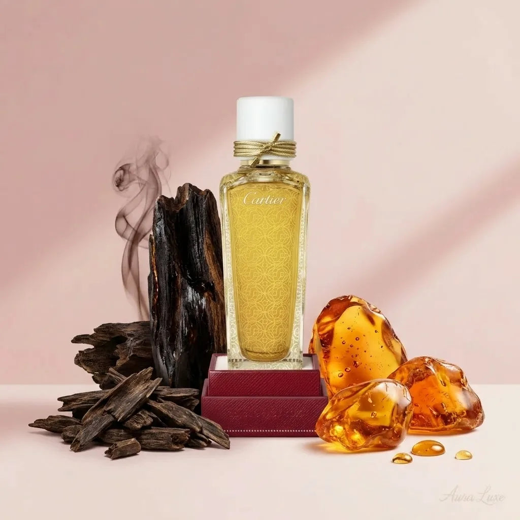 Cartier Oud & Ambre Les Heures Voyageuses 75ml woody oriental parfum fragrance notes by Aura Luxe