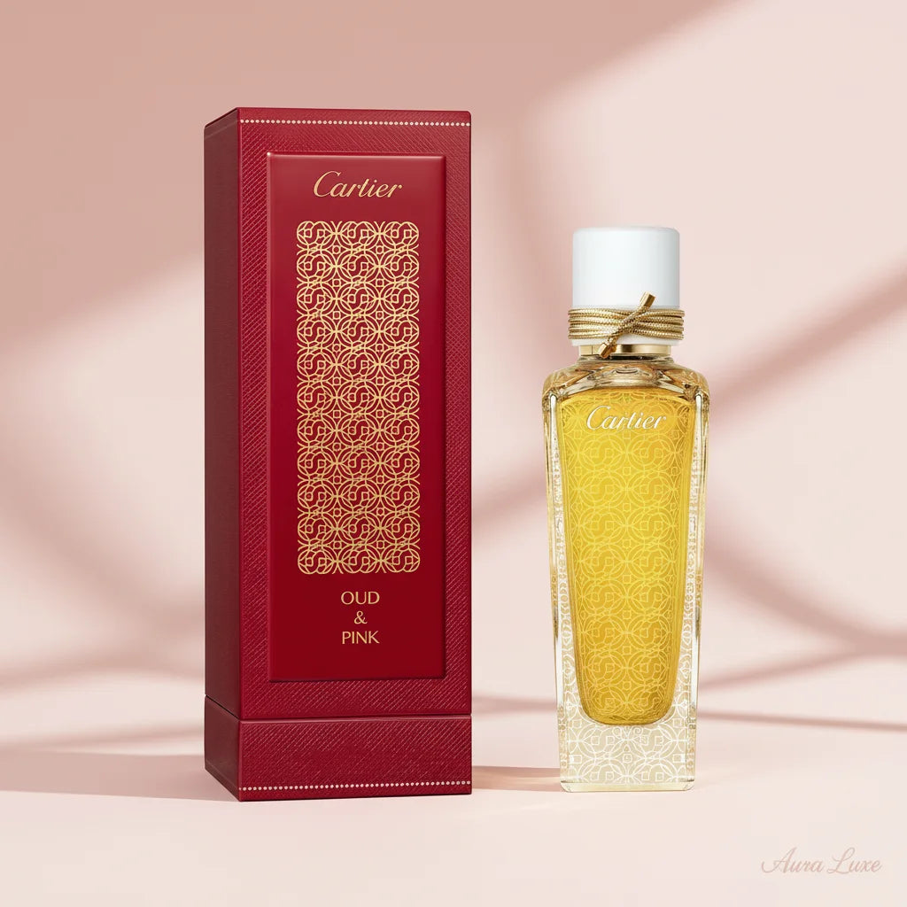 Cartier Oud & Pink Les Heures Voyageuses 75ml woody floral parfum by Aura Luxe