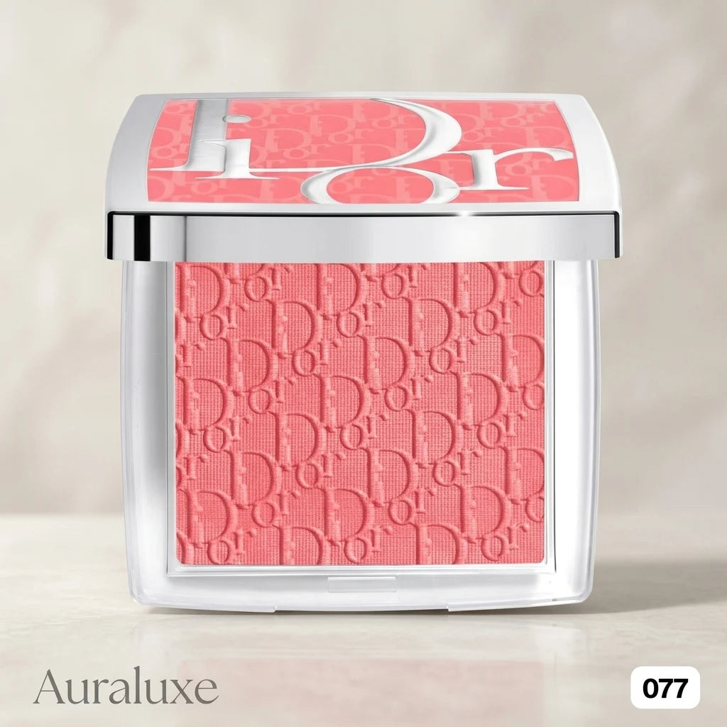 Dior Backstage Rosy Glow Blush shade 077 coral pink compact by Aura Luxe