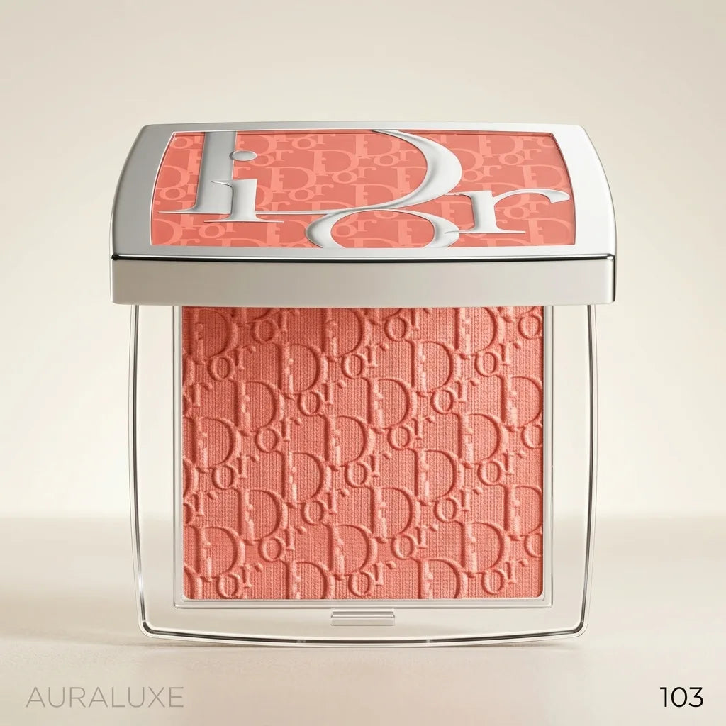Dior Backstage Rosy Glow Blush shade 103 peach coral compact by Aura Luxe