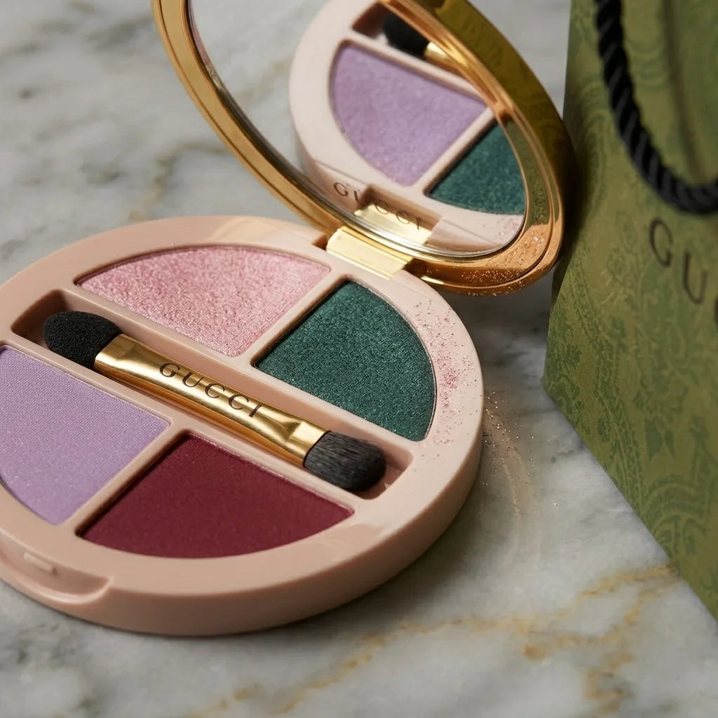 Gucci Palette De Beauté Quatuor 03 Wild Bouquet multi-use luxury makeup palette for eyes, cheeks, and lips by Aura Luxe closeup shot