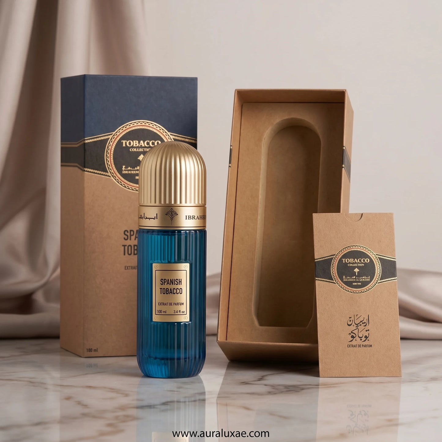 Ibraheem Al Qurashi Spanish Tobacco Extrait de Parfum 100ml UAE fresh tobacco unisex fragrance