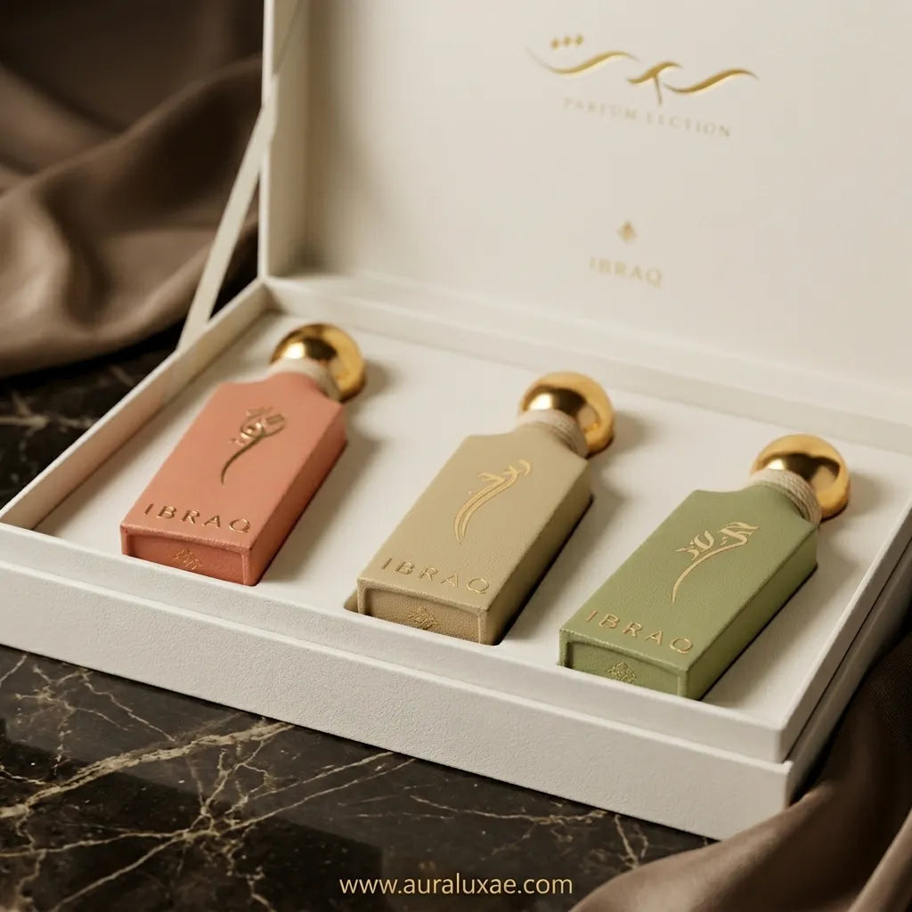 Ibraheem Al Qurashi Tobacco Trio Discovery Set 3x100ml – Luxury Perfume Gift Box UAE
