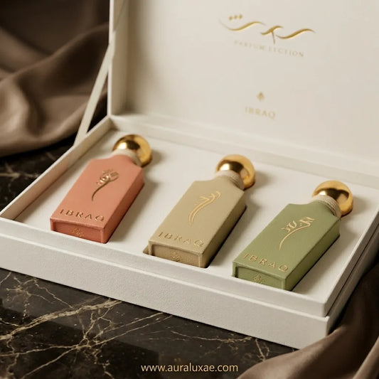 Ibraheem Al Qurashi Tobacco Trio Discovery Set 3x100ml – Luxury Perfume Gift Box UAE