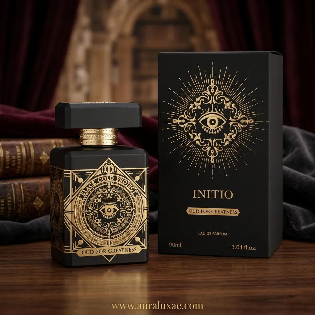 Initio Oud for Greatness EDP 90ml – Side View Black Gold Project Bottle