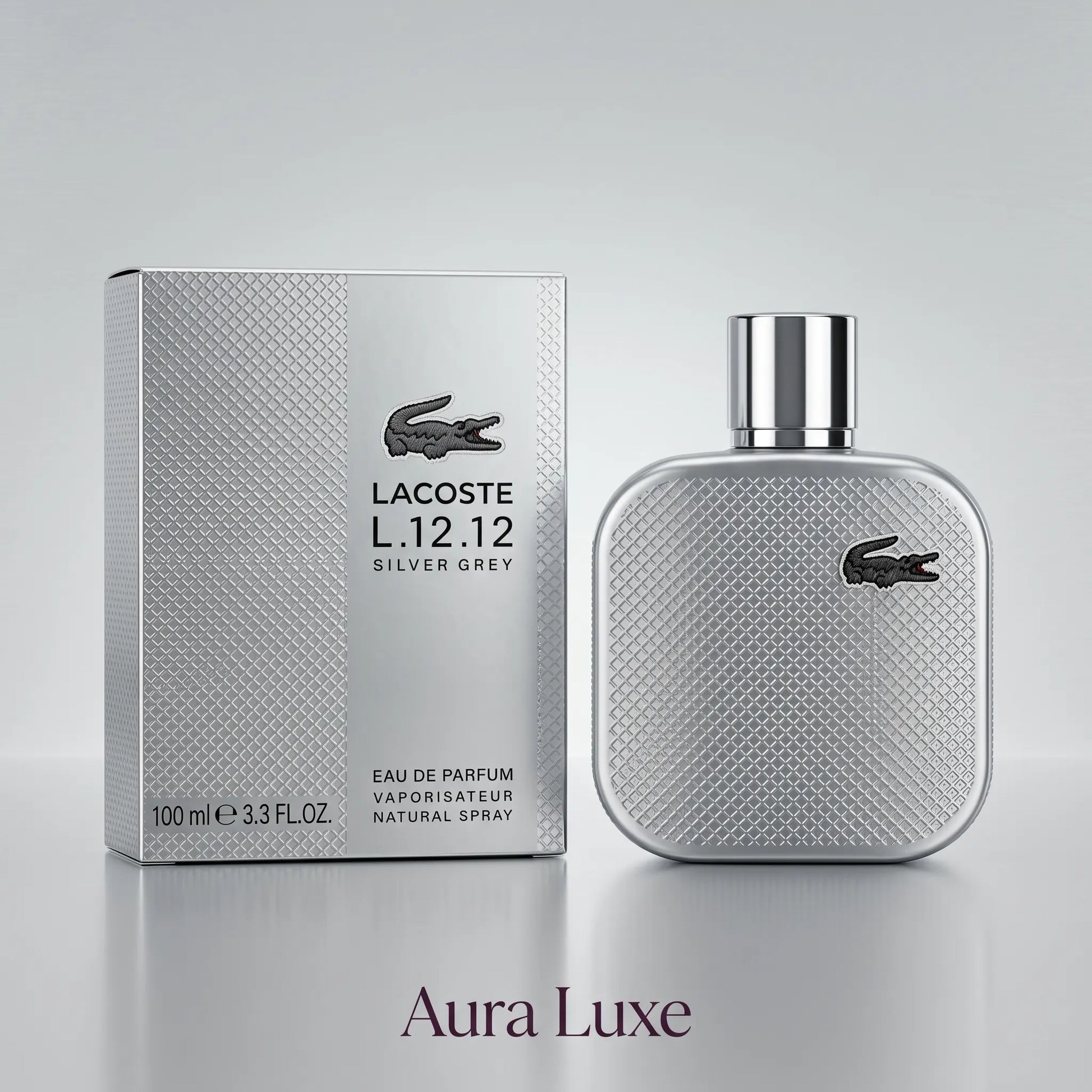 Lacoste L.12.12 Silver Grey Eau de Parfum 100ml UAE aromatic woody fougère fragrance for men