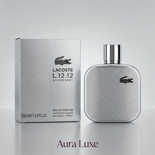 Lacoste L.12.12 Silver Grey Eau de Parfum 100ml UAE aromatic woody fougère fragrance for men