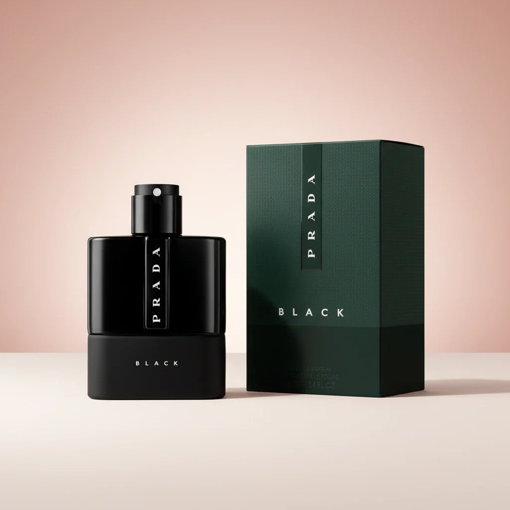 Prada Luna Rossa Black Eau de Parfum 100ml bottle and box
